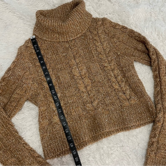 PILCRO | Cableknit Shine Wool Blend Turtleneck Sweater - Picture 5 of 15